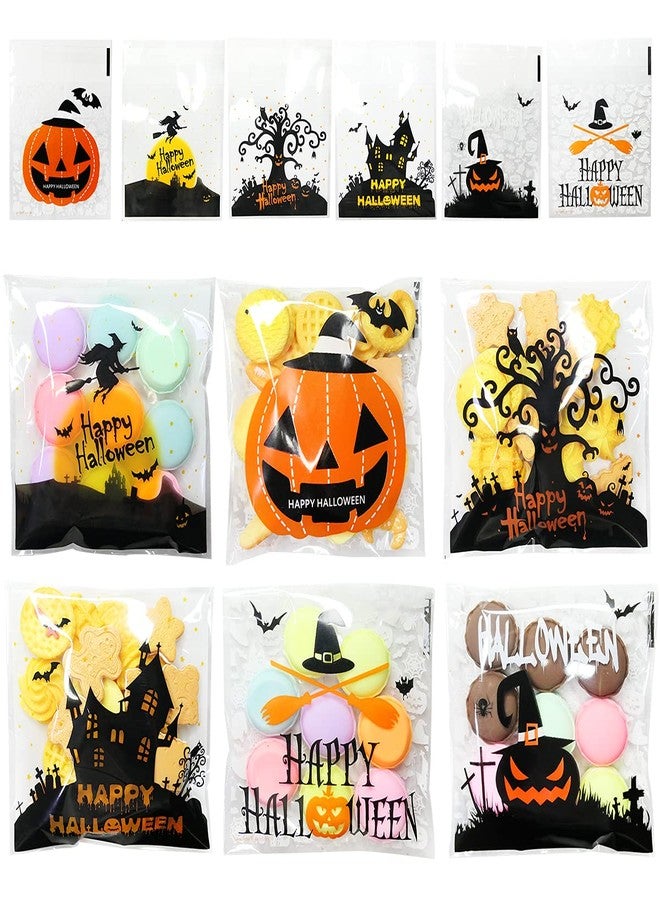 HADDIY Halloween Small Cellophane Candy Bags,300 Pcs Self Adhesive Clear Cookie Treat Bags for Kids Halloween Party Favor and Gift Packing - Image 1